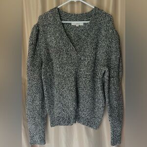 LOFT Black and White V-Neck Sweater